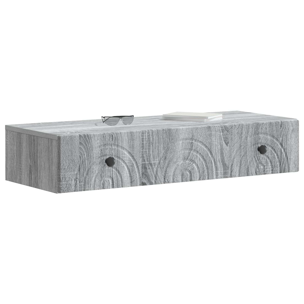 Wandmontierter Beistelltisch Graues Sonoma 87,5 x 34,5 x 17 cm