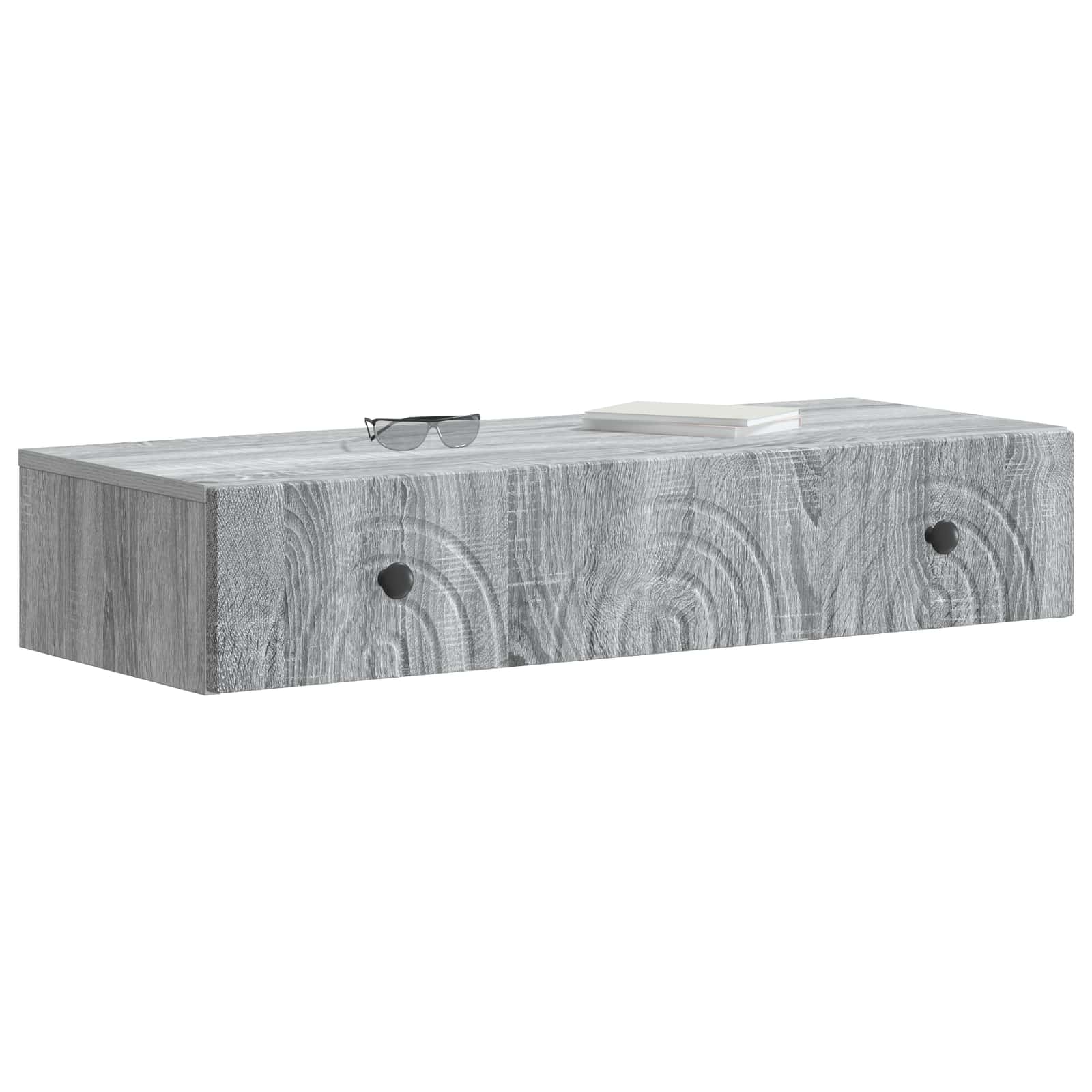 Wandmontierter Beistelltisch Graues Sonoma 87,5 x 34,5 x 17 cm