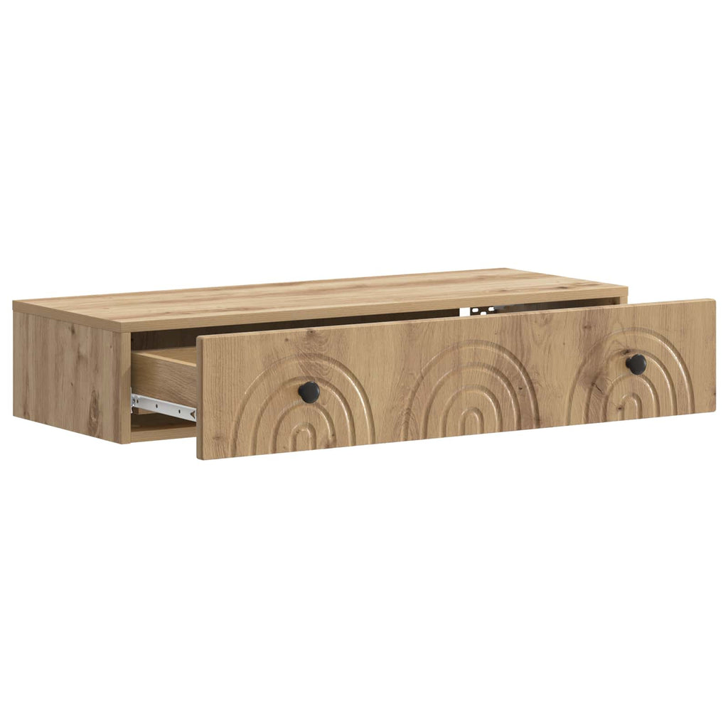 Wandmontierter Beistelltisch Artisan-Eiche 87,5 x 34,5 x 17 cm