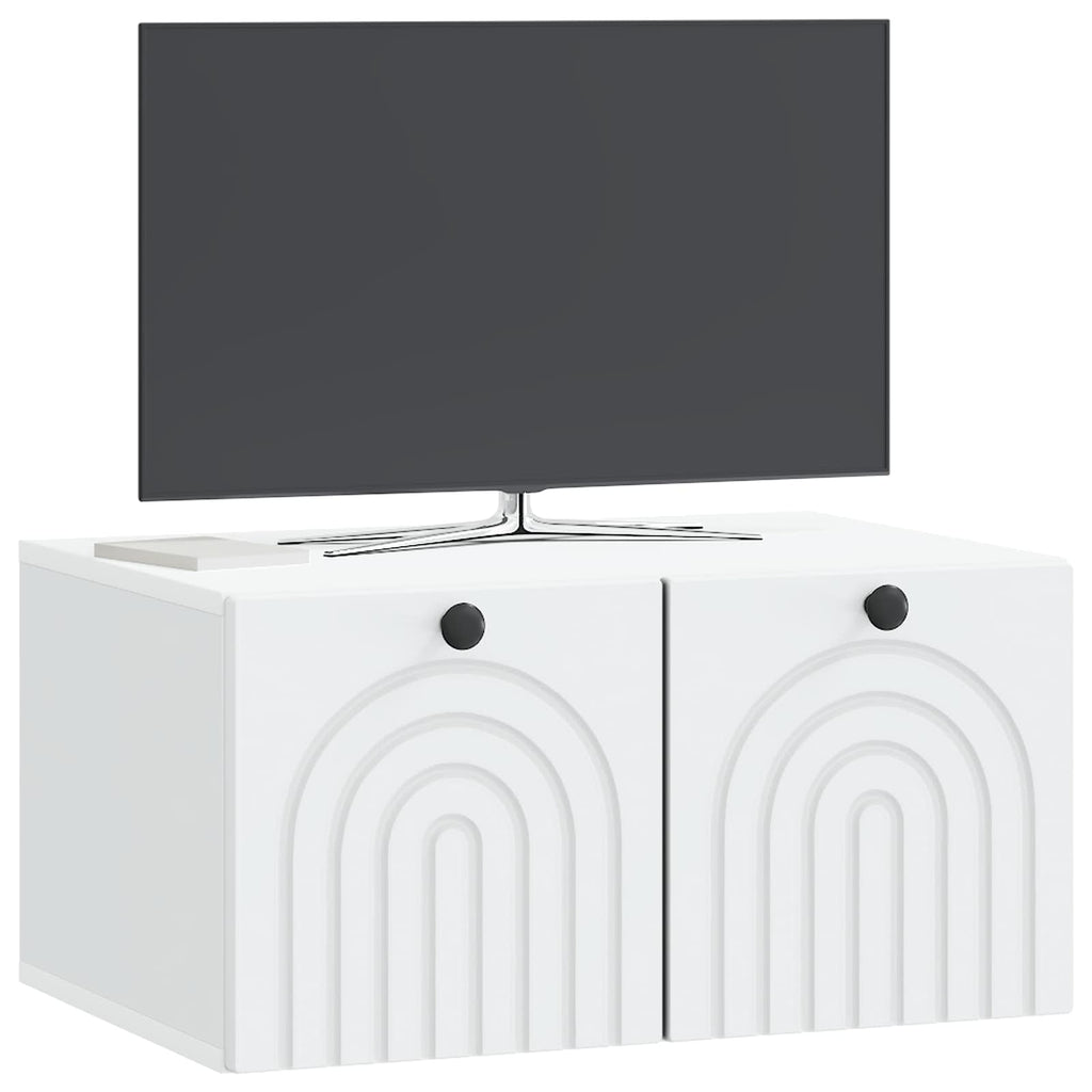 Wandmontierter TV-Schrank Weiß 59,5 x 41 x 30 cm Holzwerkstoff