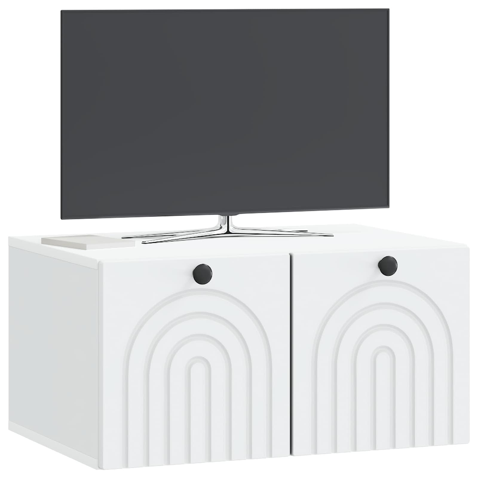 Wandmontierter TV-Schrank Weiß 59,5 x 41 x 30 cm Holzwerkstoff