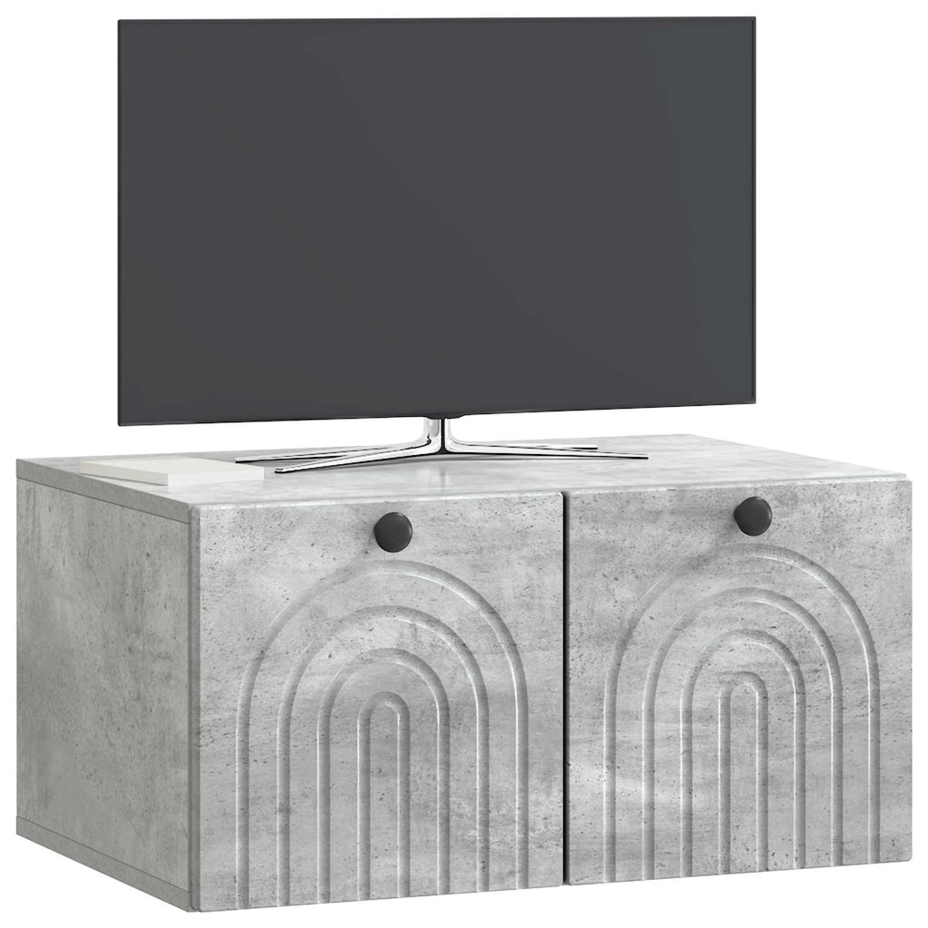 Wandmontierter TV-Schrank Betongrau 59,5 x 41 x 30 cm