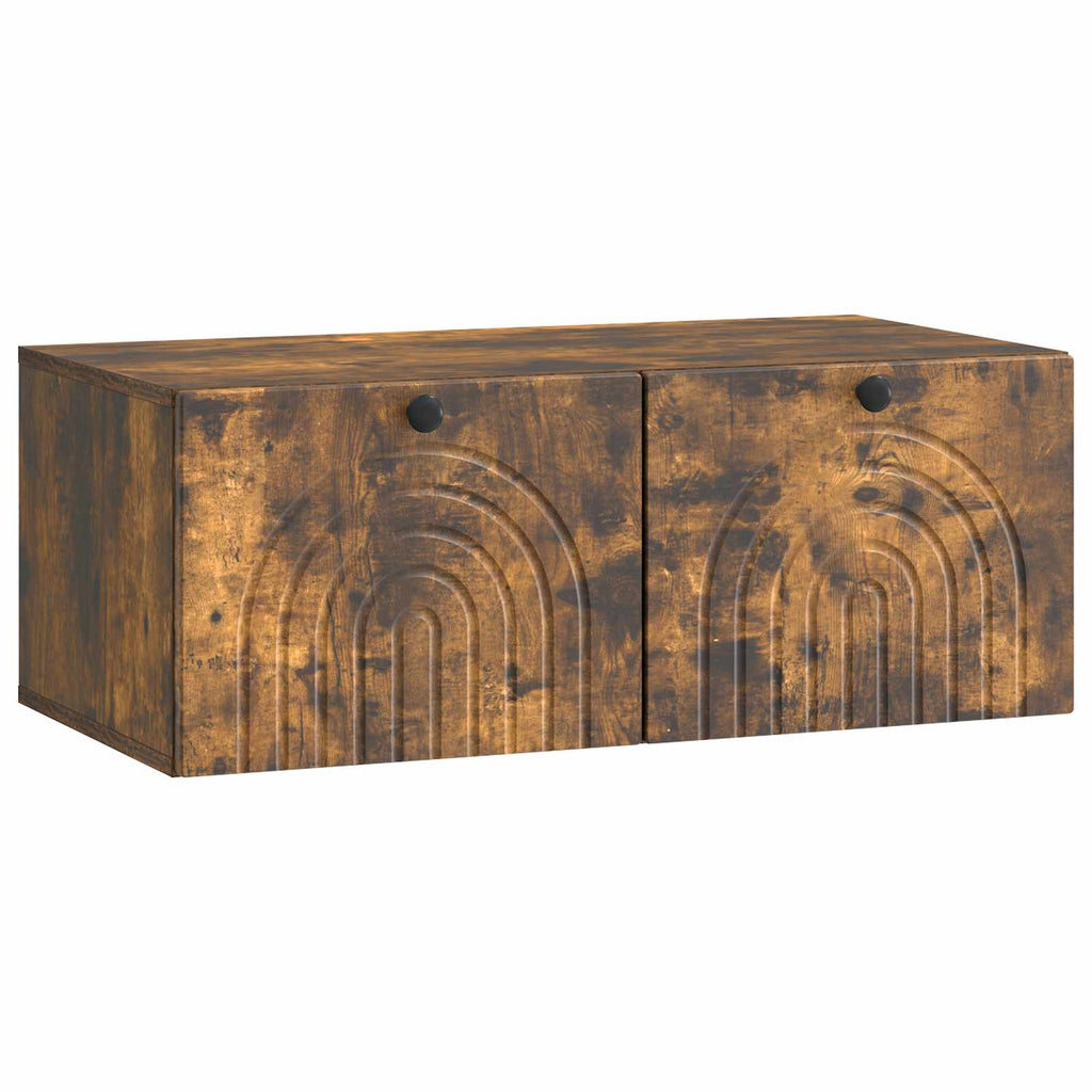 Wandmontierter TV-Schrank Geräucherte Eiche 78,5 x 41 x 30 cm