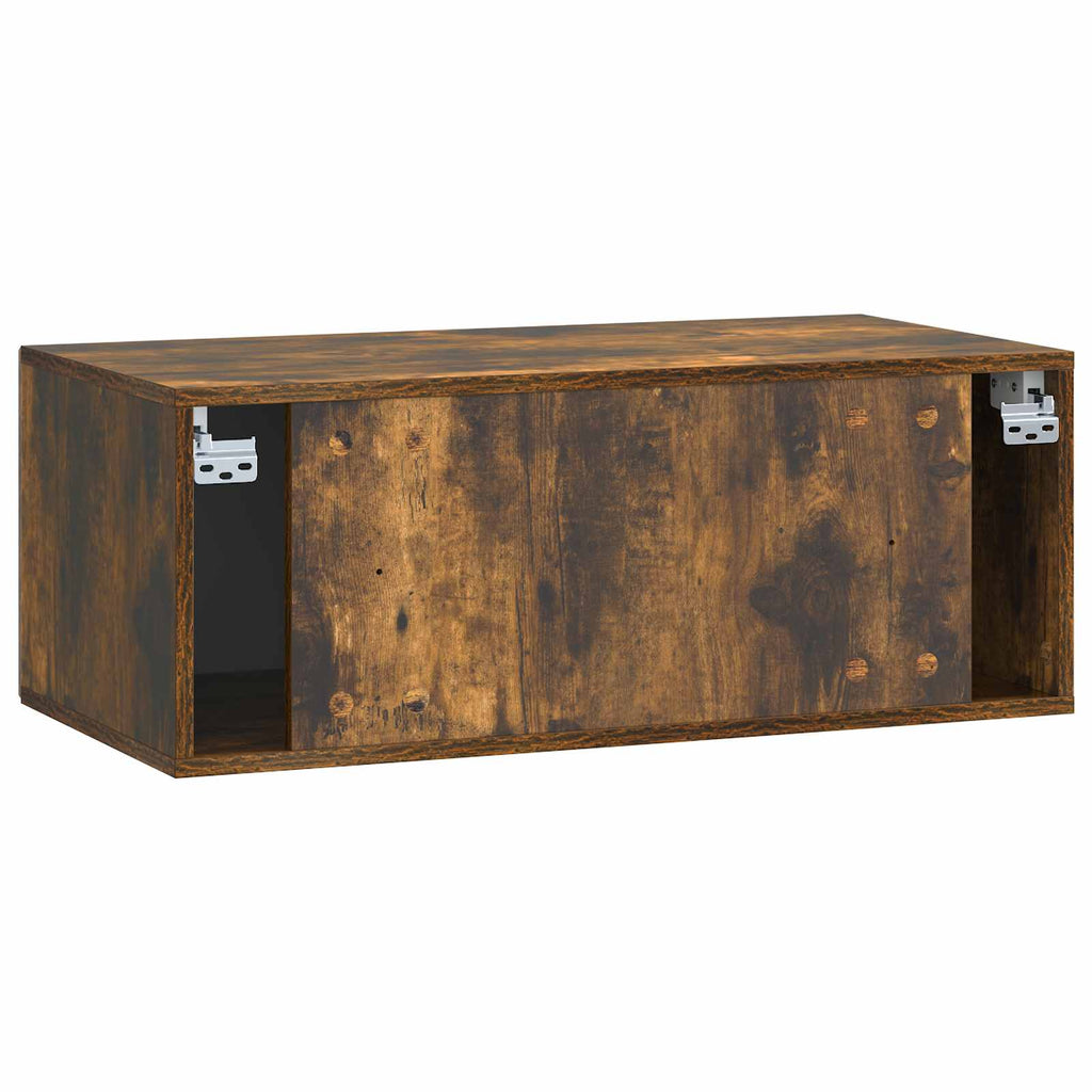 Wandmontierter TV-Schrank Geräucherte Eiche 78,5 x 41 x 30 cm