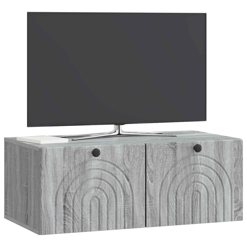 Wandmontierter TV-Schrank Graues Sonoma 78,5 x 41 x 30 cm