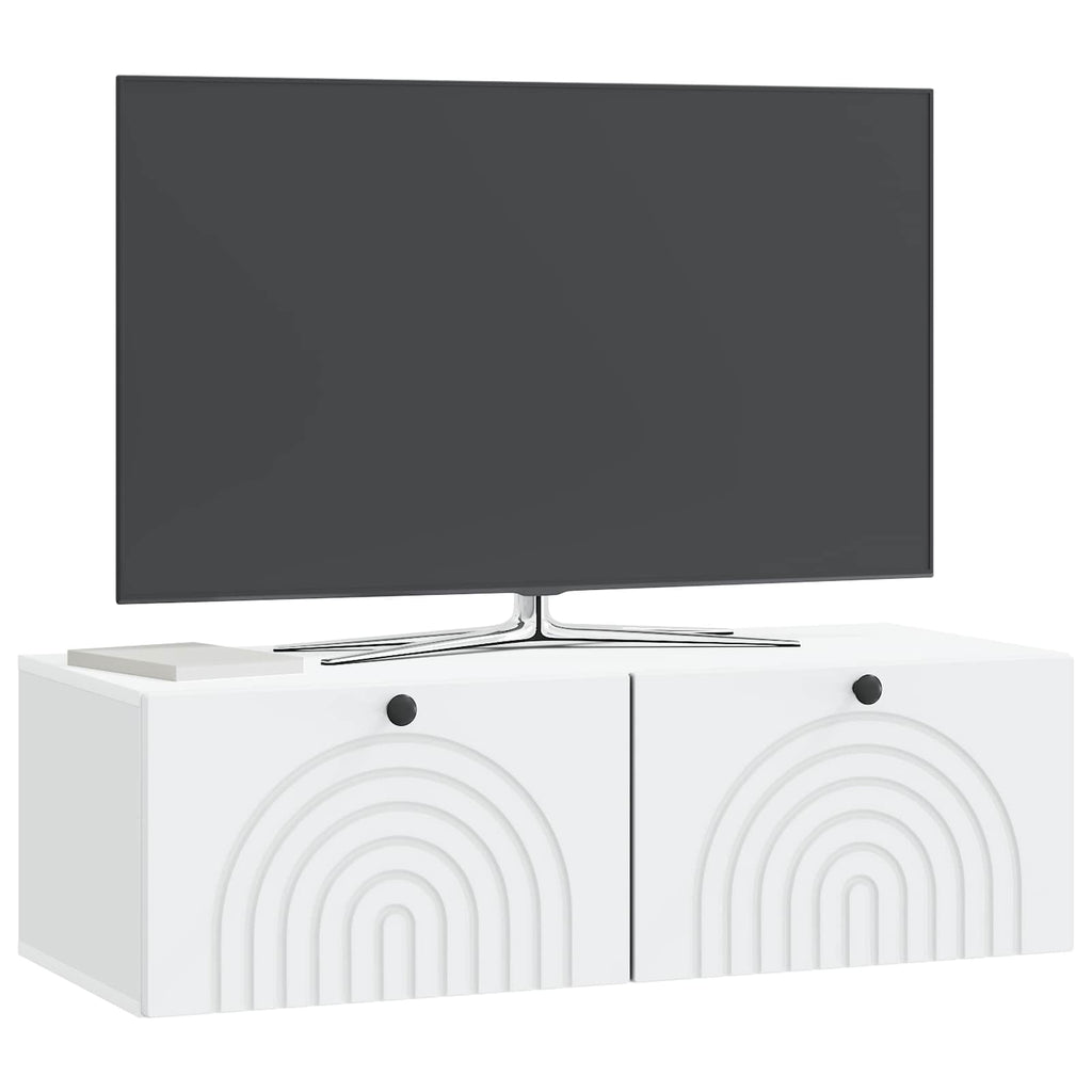 Wandmontierter TV-Schrank Weiß 99 x 41 x 30 cm Holzwerkstoff