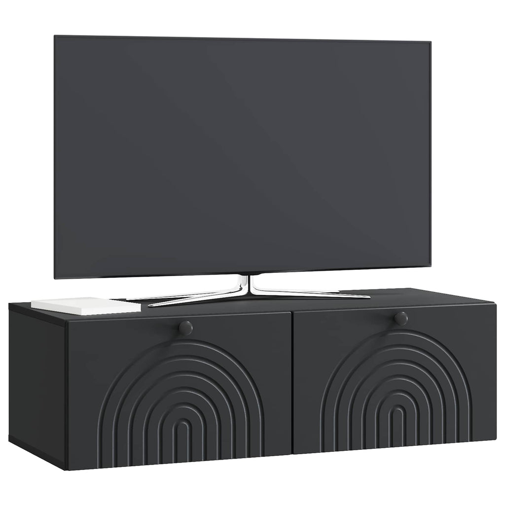 Wandmontierter TV-Schrank Schwarz 99 x 41 x 30 cm Holzwerkstoff