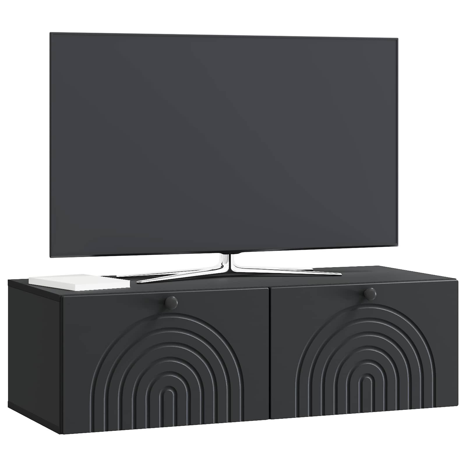 Wandmontierter TV-Schrank Schwarz 99 x 41 x 30 cm Holzwerkstoff