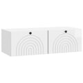 Wandmontierter TV-Schrank Hochglanz Weiß 98 x 41 x 30 cm