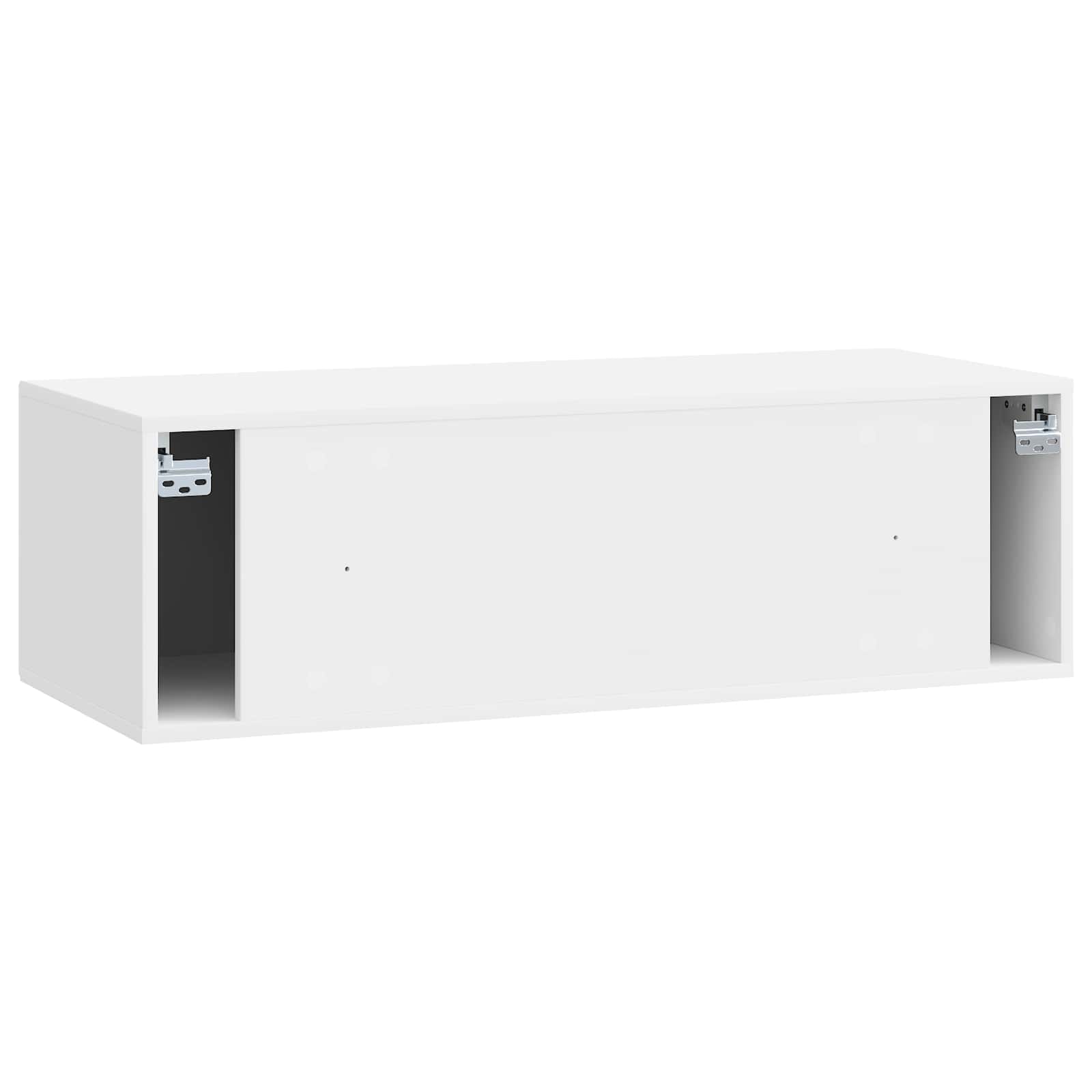 Wandmontierter TV-Schrank Hochglanz Weiß 98 x 41 x 30 cm
