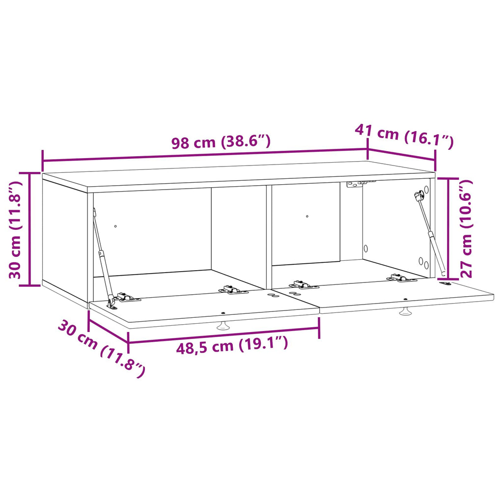 Wandmontierter TV-Schrank Artisan-Eiche 99 x 41 x 30 cm