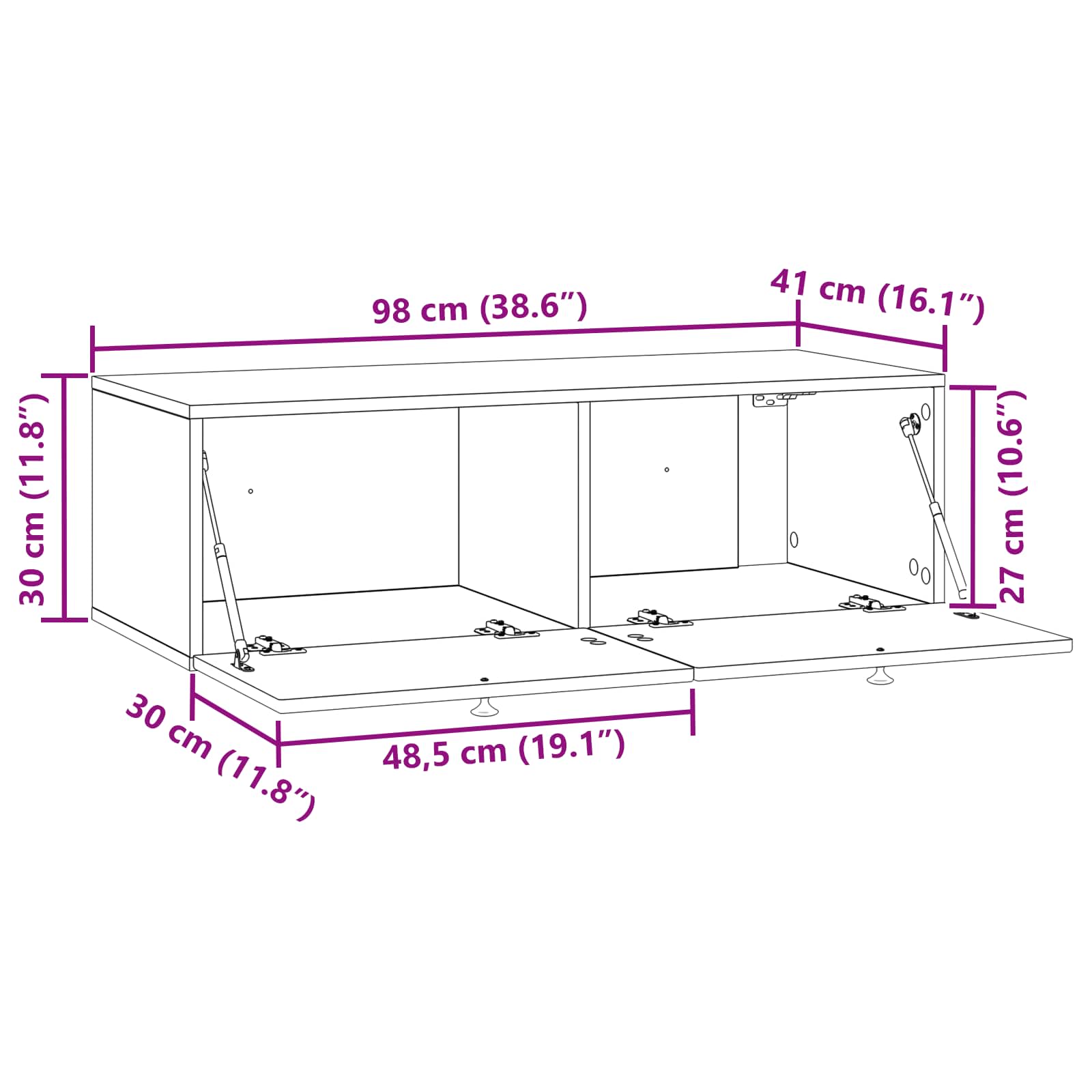 Wandmontierter TV-Schrank Artisan-Eiche 99 x 41 x 30 cm