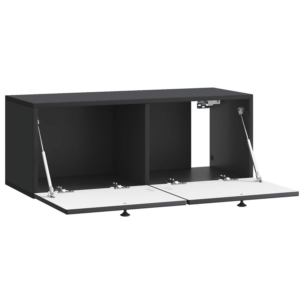 Wandmontierter TV-Schrank Schwarz 78,5 x 31 x 30 cm