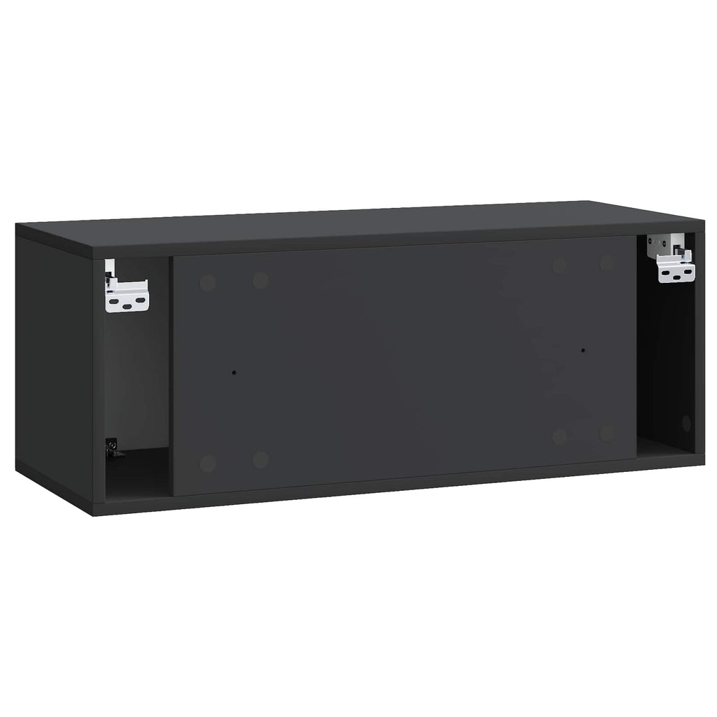 Wandmontierter TV-Schrank Schwarz 78,5 x 31 x 30 cm