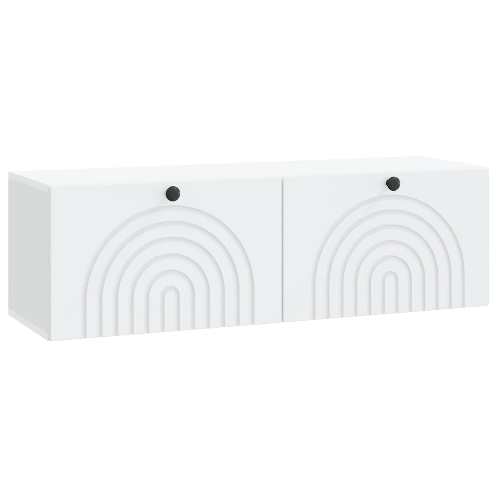 Wandmontierter TV-Schrank Weiß 98 x 31 x 30 cm Holzwerkstoff