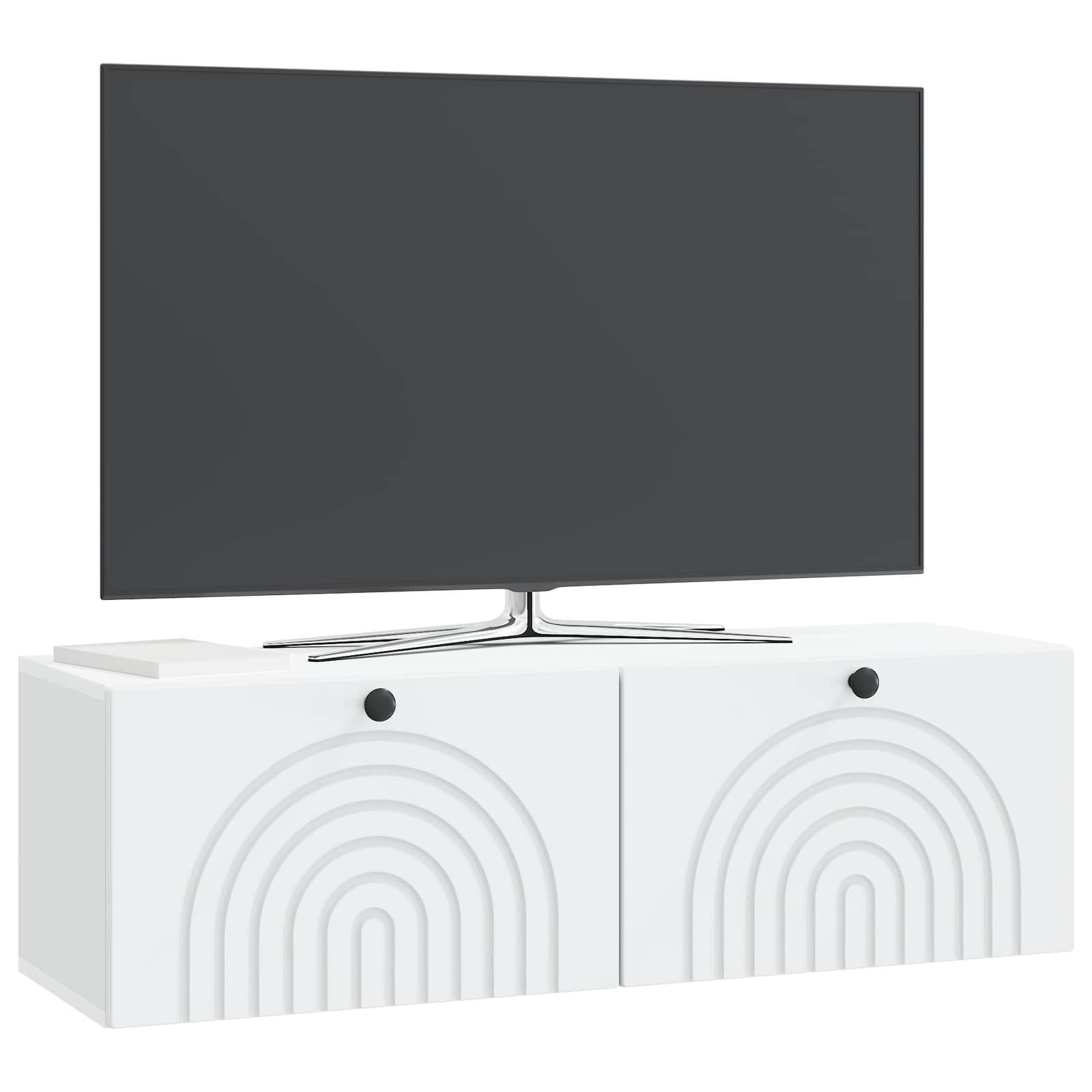 Wandmontierter TV-Schrank Weiß 98 x 31 x 30 cm Holzwerkstoff