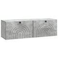 Wandmontierter TV-Schrank Betongrau 98 x 31 x 30 cm