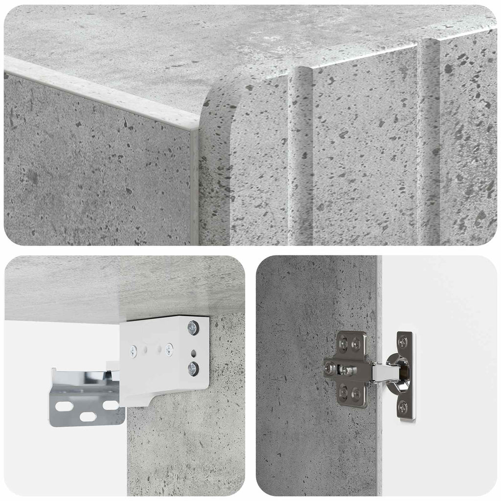 Wandschrank Betongrau 66 x 34,5 x 92 cm Holzwerkstoff