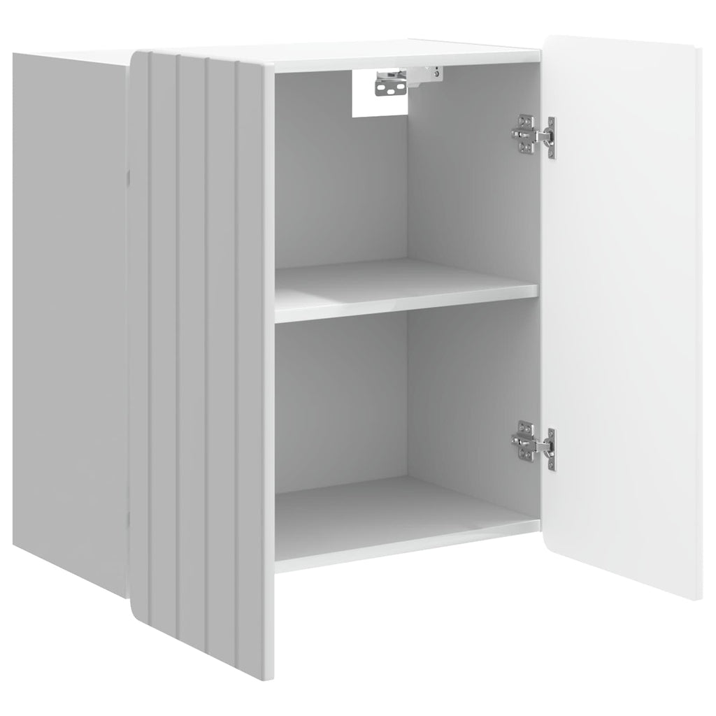 Wandschrank Hochglanz Weiß 59 x 31 x 64 cm Holzwerkstoff