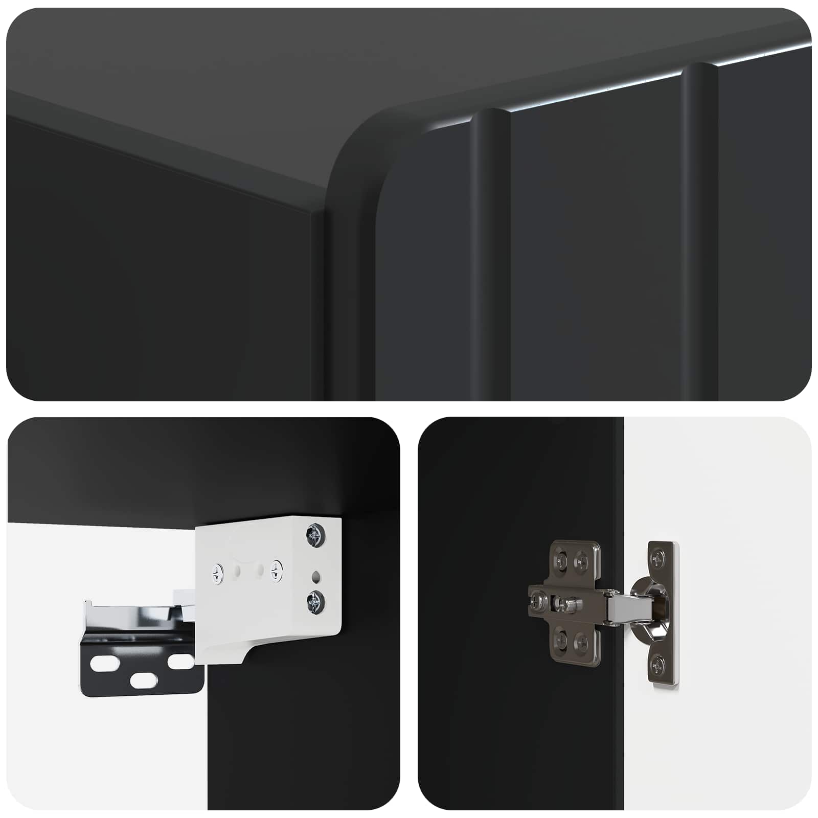 Wandschrank Schwarz 33 x 34,5 x 94 cm Holzwerkstoff