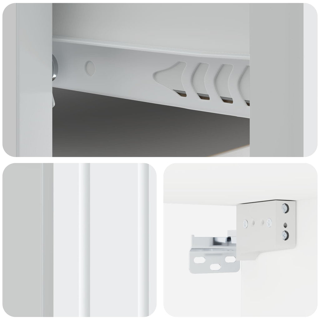 Wandmontierter Nachttisch 2 pcs Weiß 33 x 34,5 x 24 cm