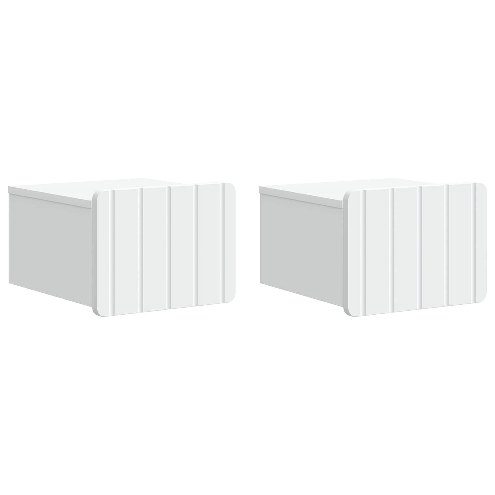 Wandmontierter Nachttisch 2 pcs Weiß 33 x 34,5 x 24 cm