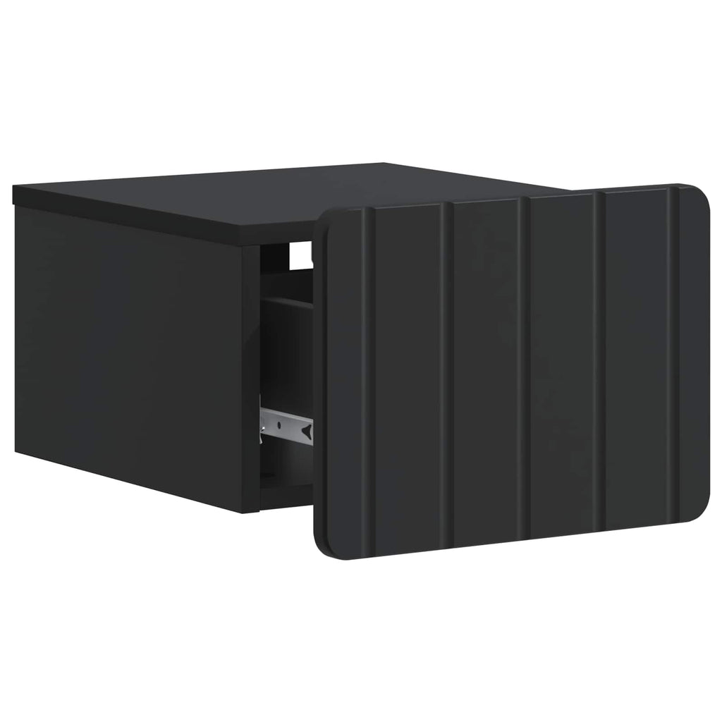 Wandmontierter Nachttisch Schwarz 33 x 34,5 x 24 cm