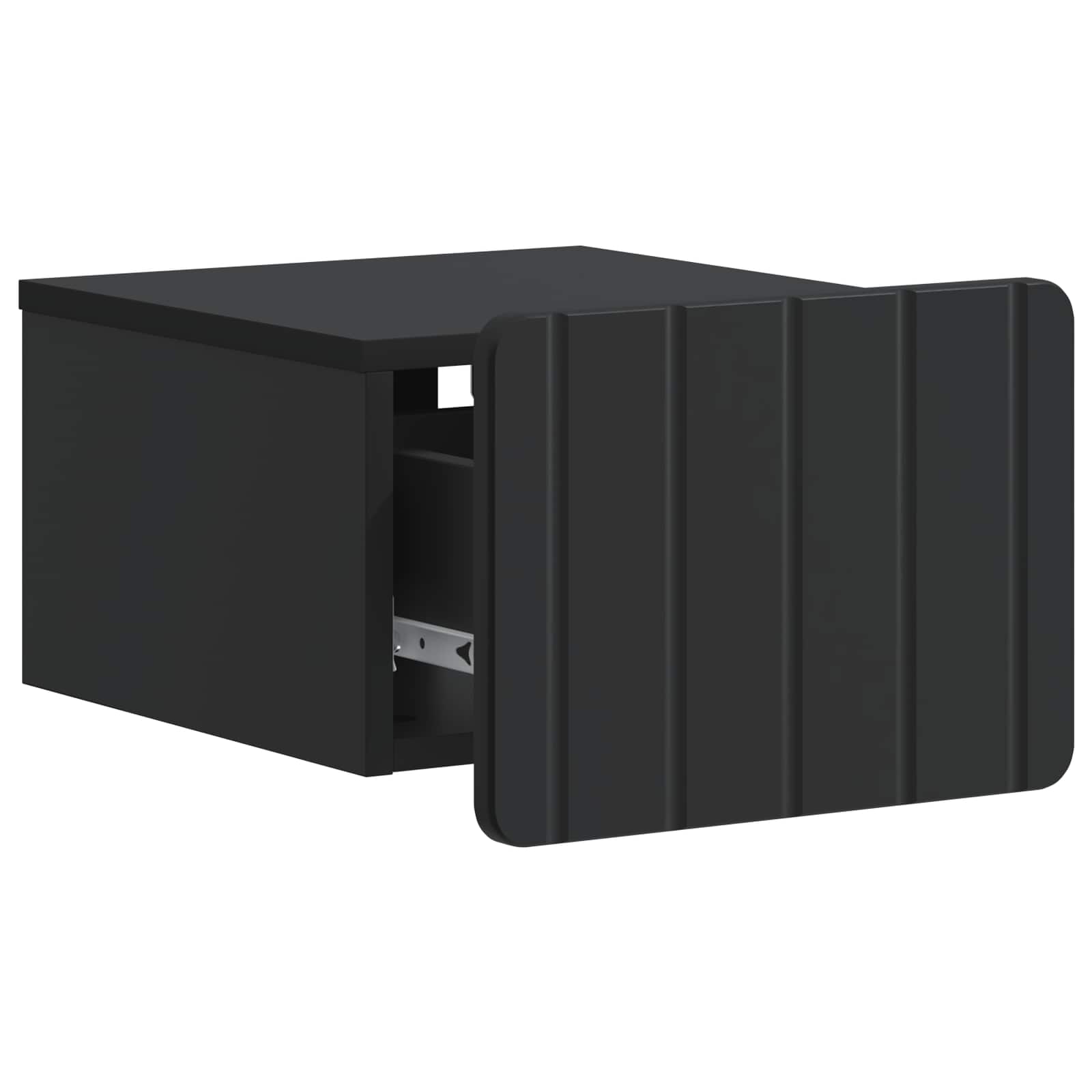 Wandmontierter Nachttisch Schwarz 33 x 34,5 x 24 cm