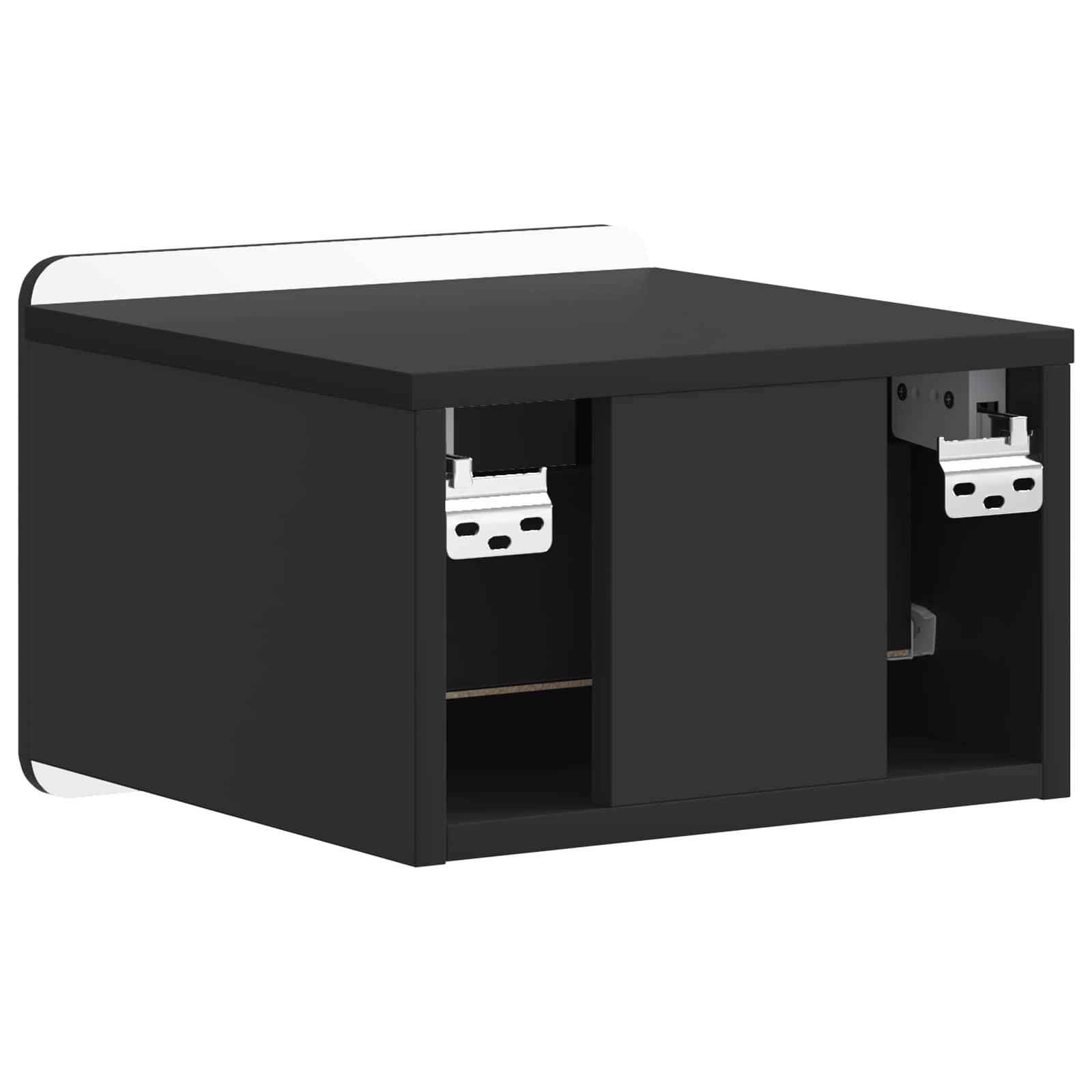 Wandmontierter Nachttisch Schwarz 33 x 34,5 x 24 cm