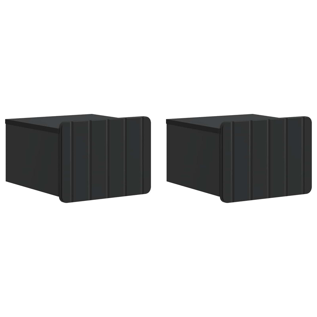 Wandmontierter Nachttisch 2 pcs Schwarz 33 x 34,5 x 24 cm