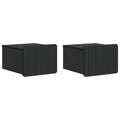Wandmontierter Nachttisch 2 pcs Schwarz 33 x 34,5 x 24 cm