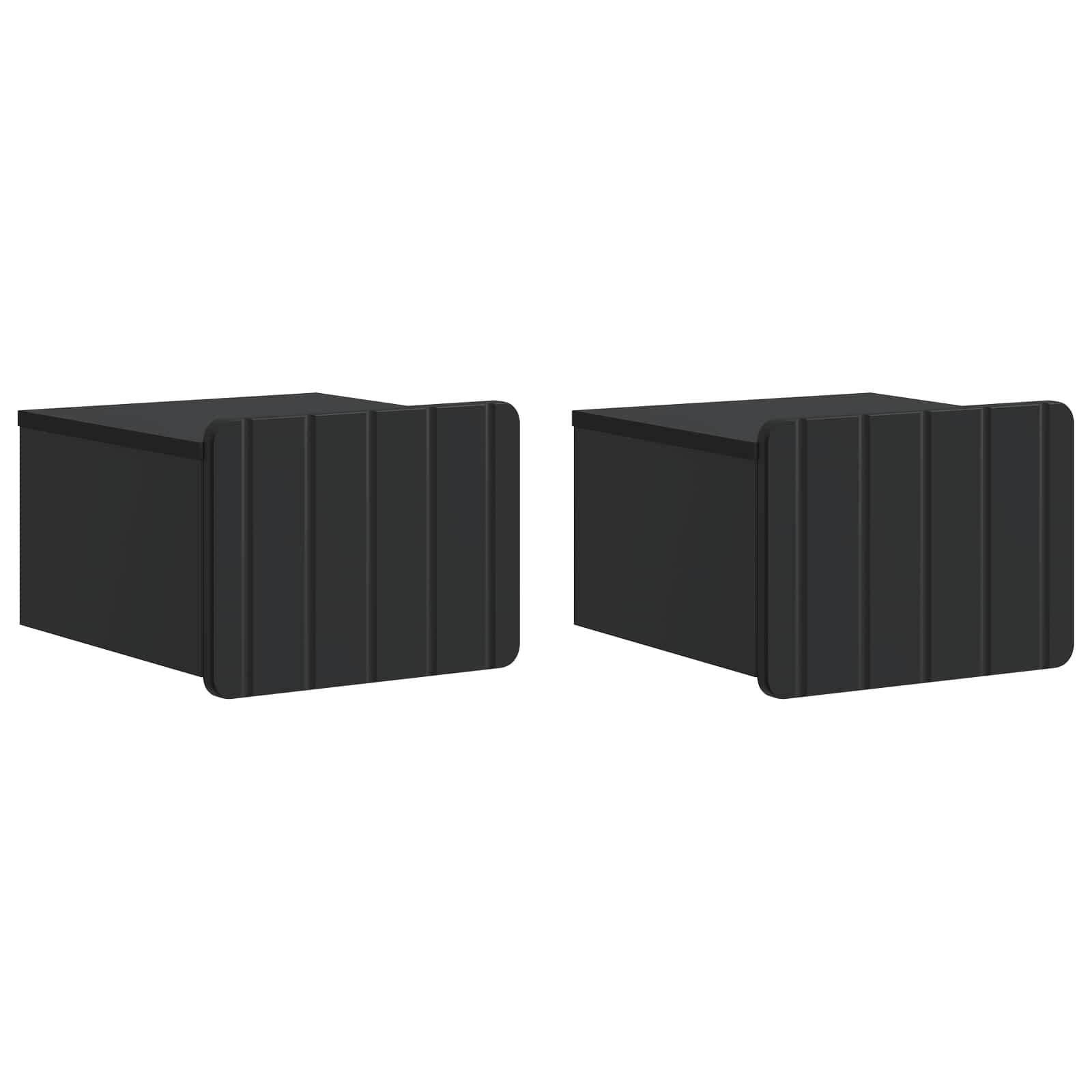 Wandmontierter Nachttisch 2 pcs Schwarz 33 x 34,5 x 24 cm
