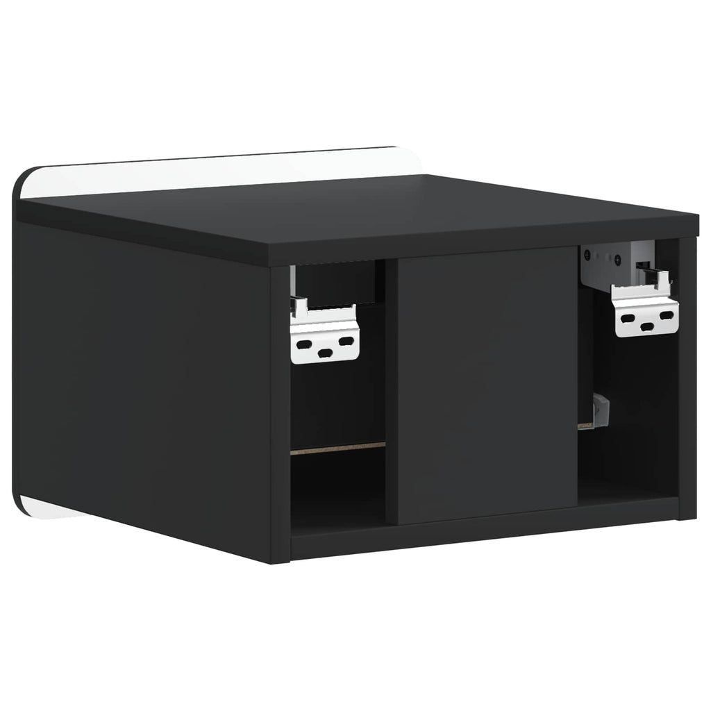 Wandmontierter Nachttisch 2 pcs Schwarz 33 x 34,5 x 24 cm