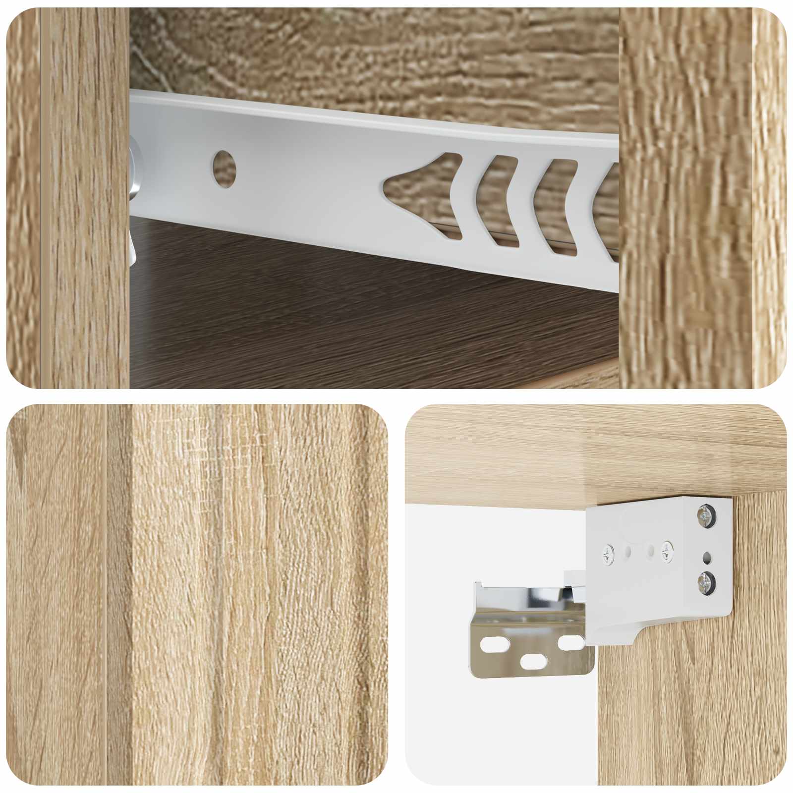 Wandmontierter Nachttisch Sonoma-Eiche 33 x 34,5 x 24 cm