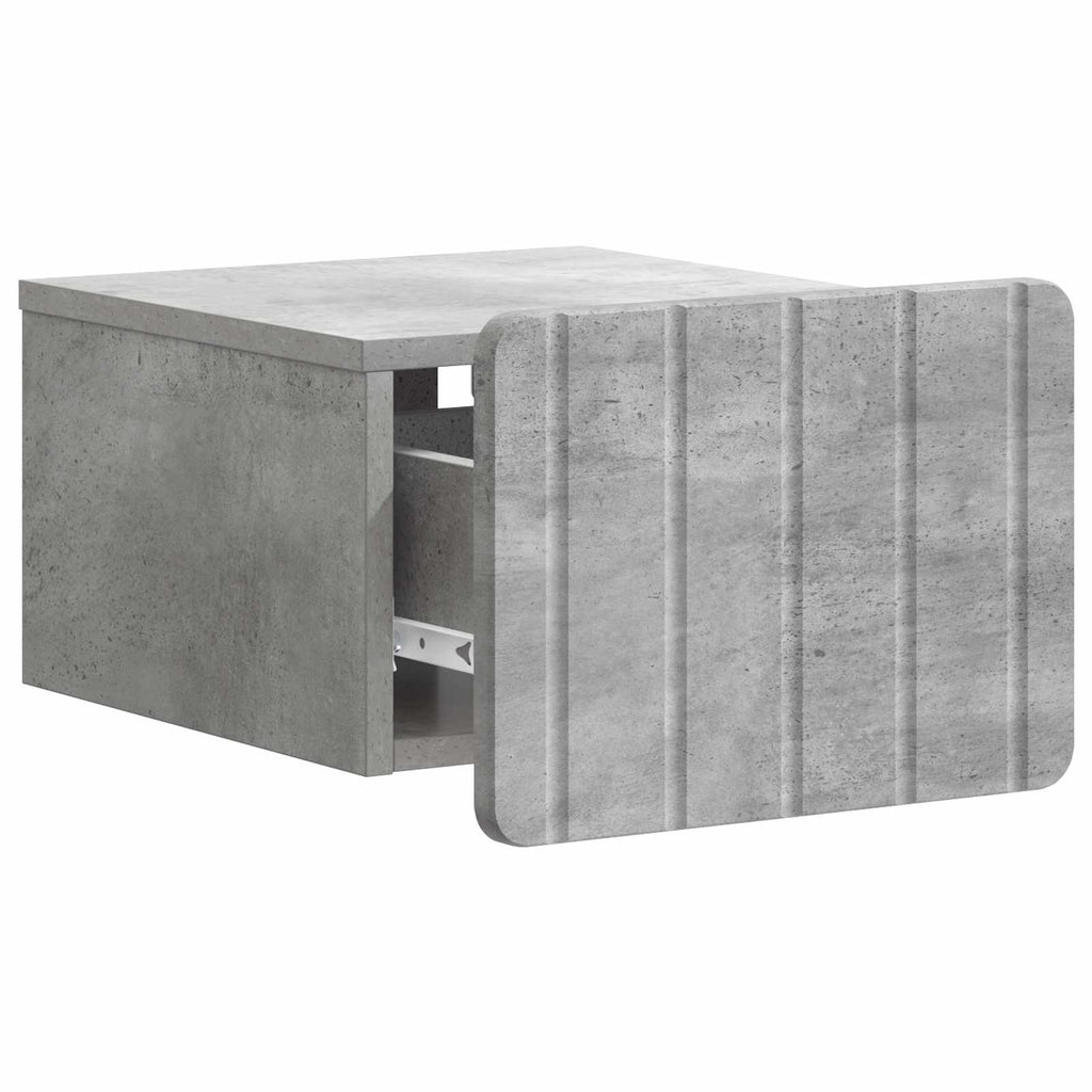 Wandmontierter Nachttisch Betongrau 33 x 34,5 x 24 cm