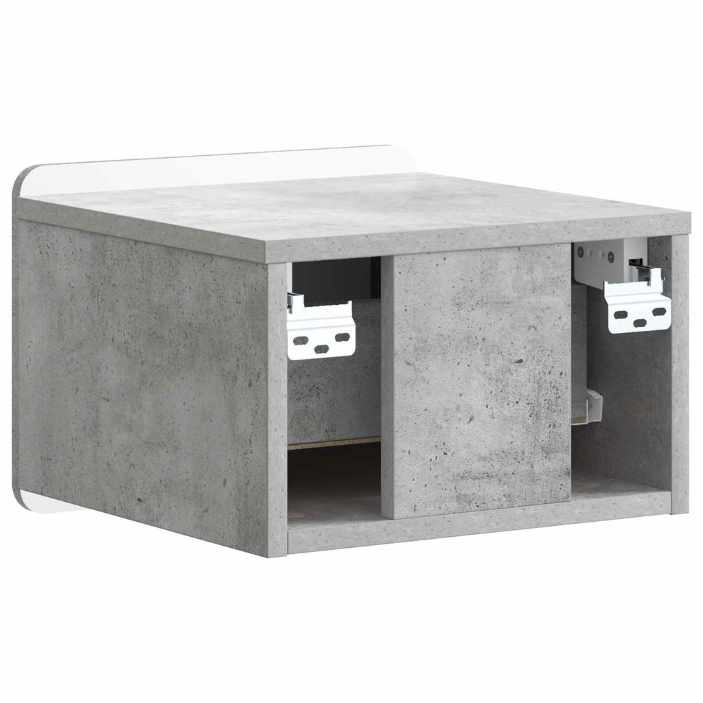 Wandmontierter Nachttisch Betongrau 33 x 34,5 x 24 cm