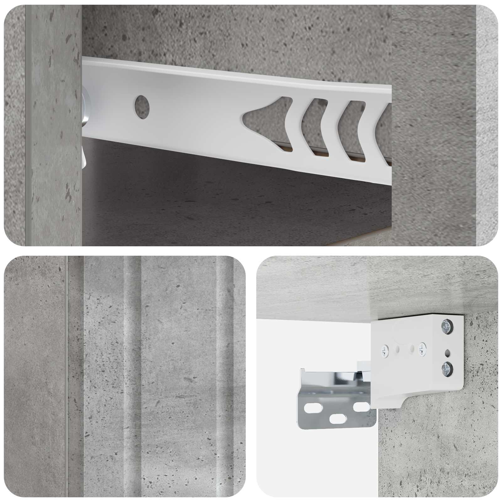 Wandmontierter Nachttisch 2 pcs Betongrau 33 x 34,5 x 24 cm