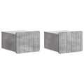 Wandmontierter Nachttisch 2 pcs Betongrau 33 x 34,5 x 24 cm