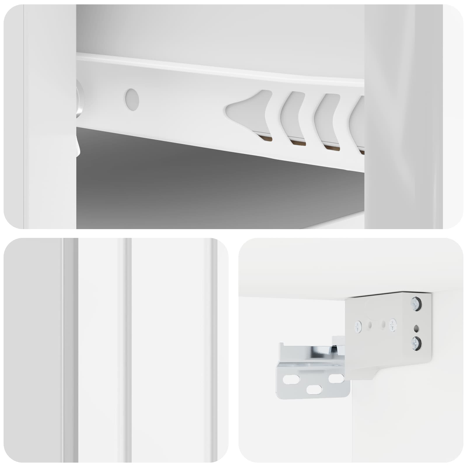 Wandmontierter Nachttisch 2 pcs Hochglanz Weiß Holzwerkstoff