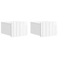 Wandmontierter Nachttisch 2 pcs Hochglanz Weiß Holzwerkstoff