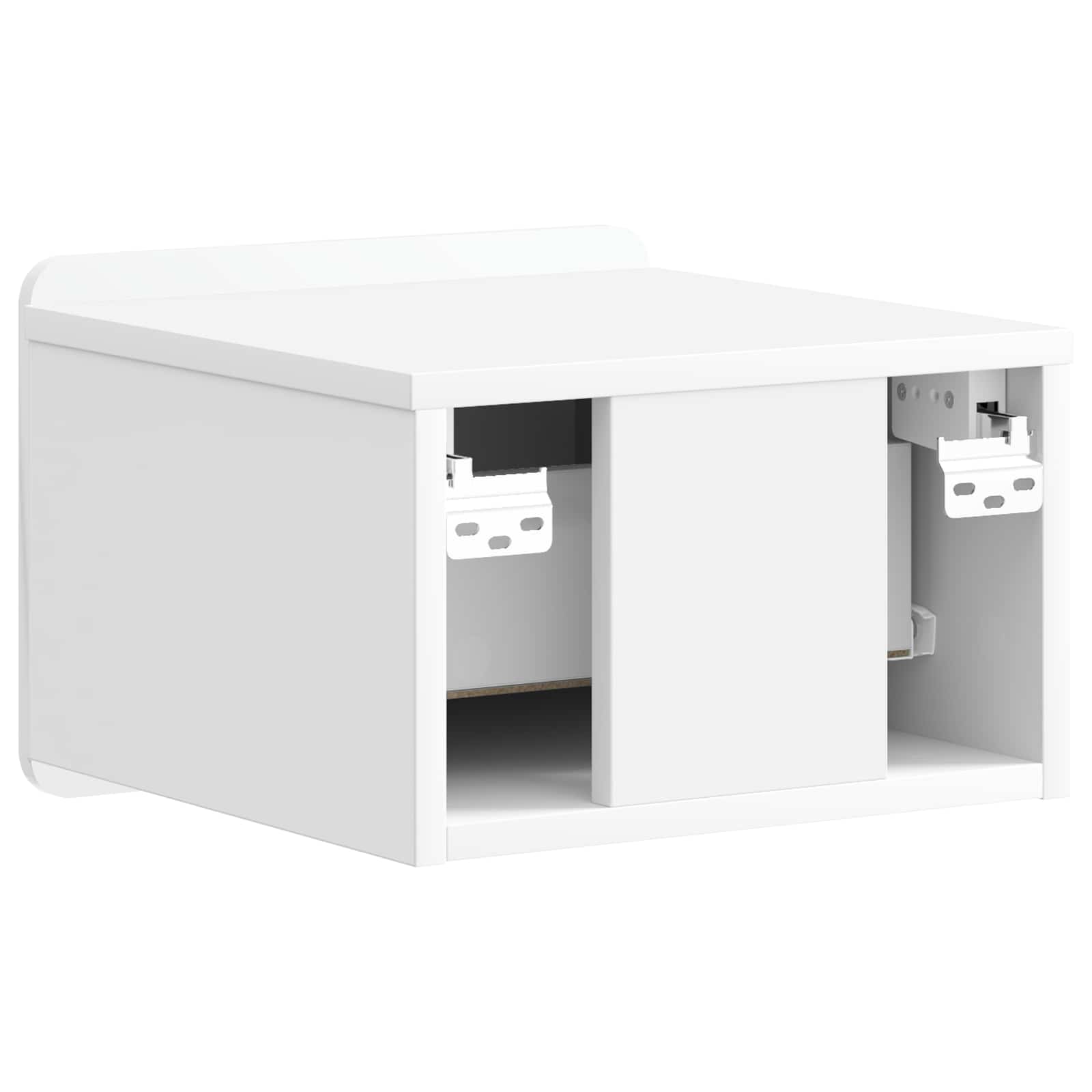 Wandmontierter Nachttisch 2 pcs Hochglanz Weiß Holzwerkstoff