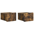 Wandmontierter Nachttisch 2 pcs Geräucherte Eiche Holzwerkstoff