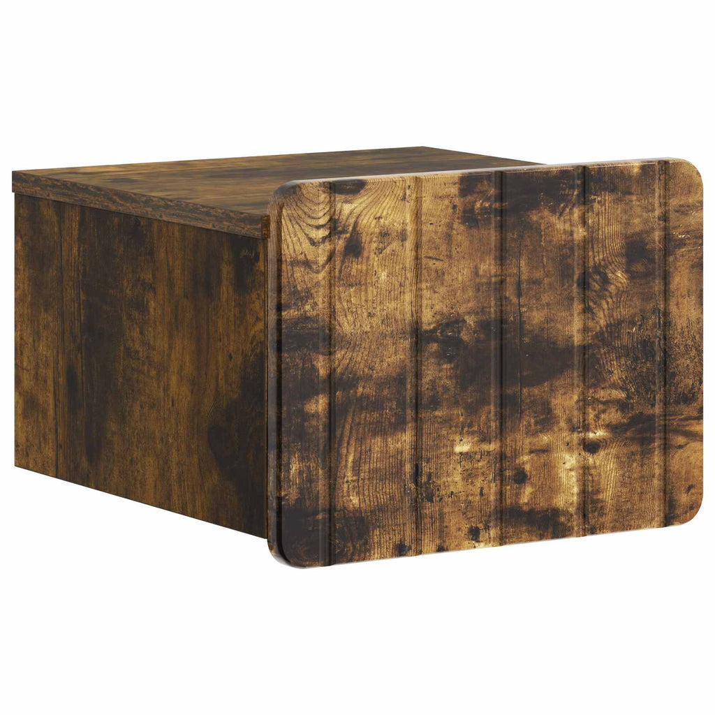 Wandmontierter Nachttisch 2 pcs Geräucherte Eiche Holzwerkstoff