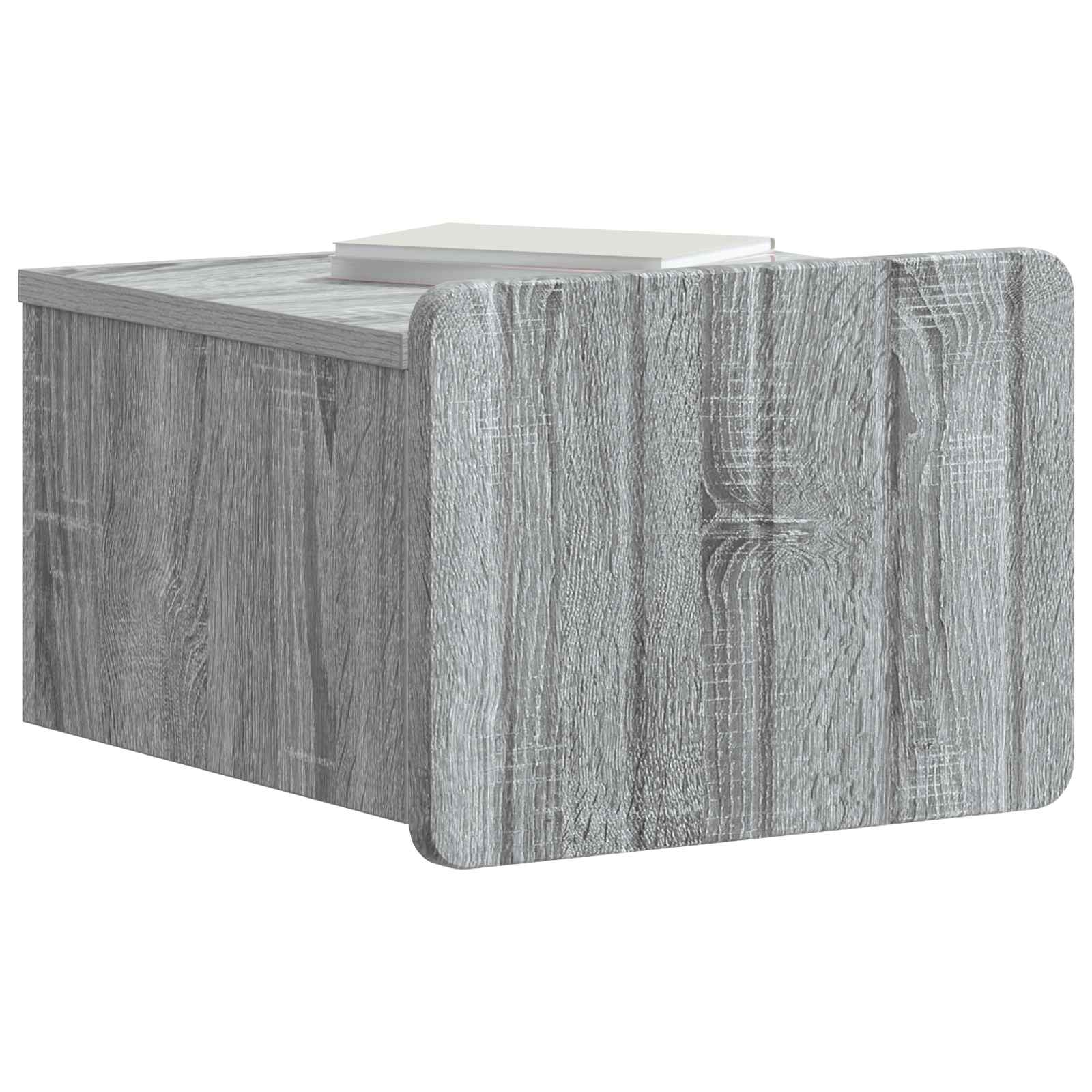Wandmontierter Nachttisch Graues Sonoma 33 x 34,5 x 24 cm