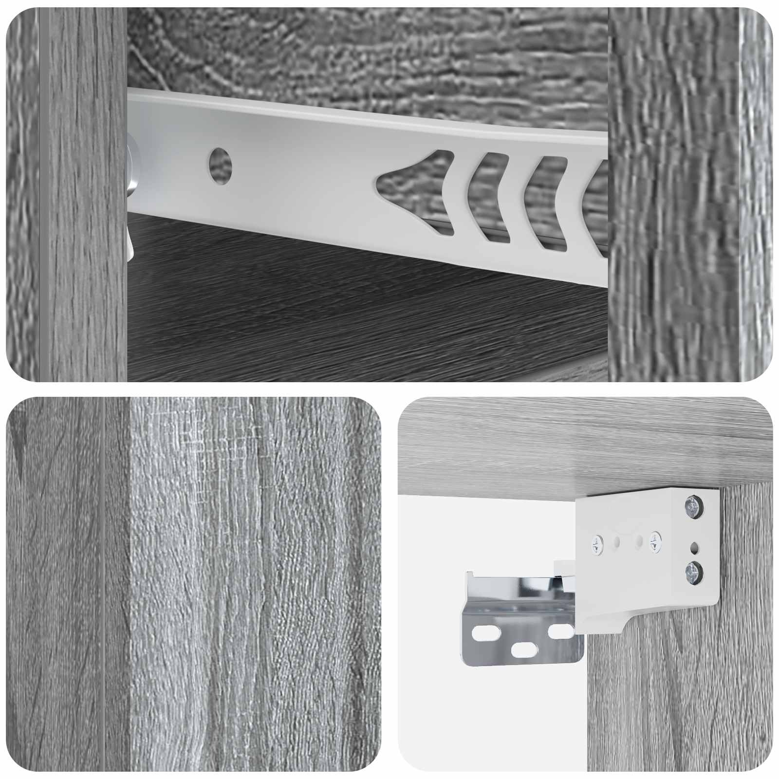 Wandmontierter Nachttisch 2 pcs Graues Sonoma 33 x 34,5 x 24 cm