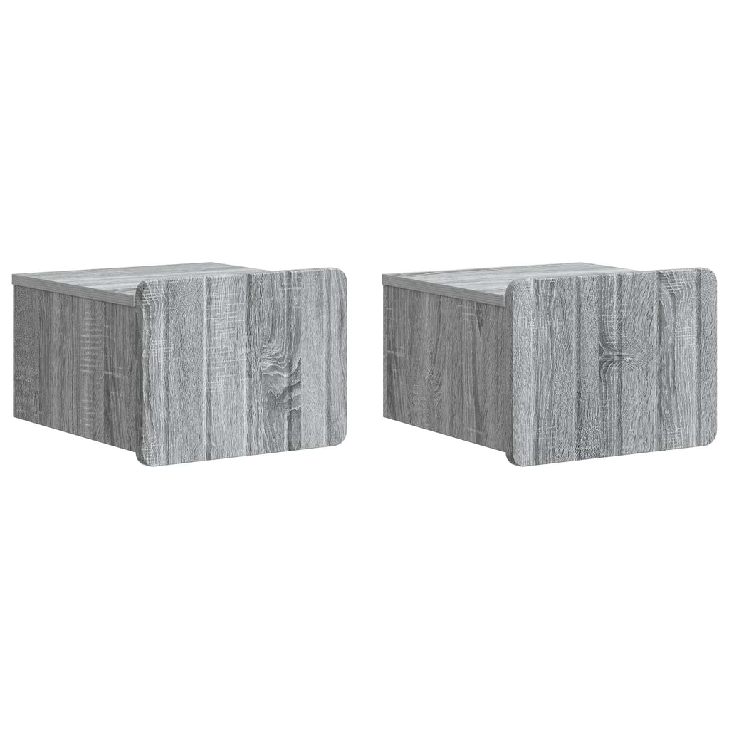 Wandmontierter Nachttisch 2 pcs Graues Sonoma 33 x 34,5 x 24 cm