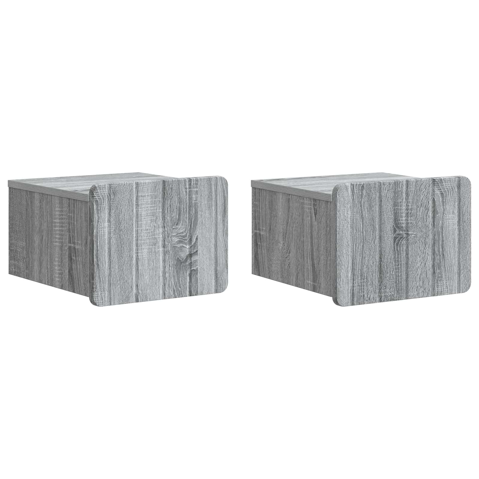 Wandmontierter Nachttisch 2 pcs Graues Sonoma 33 x 34,5 x 24 cm