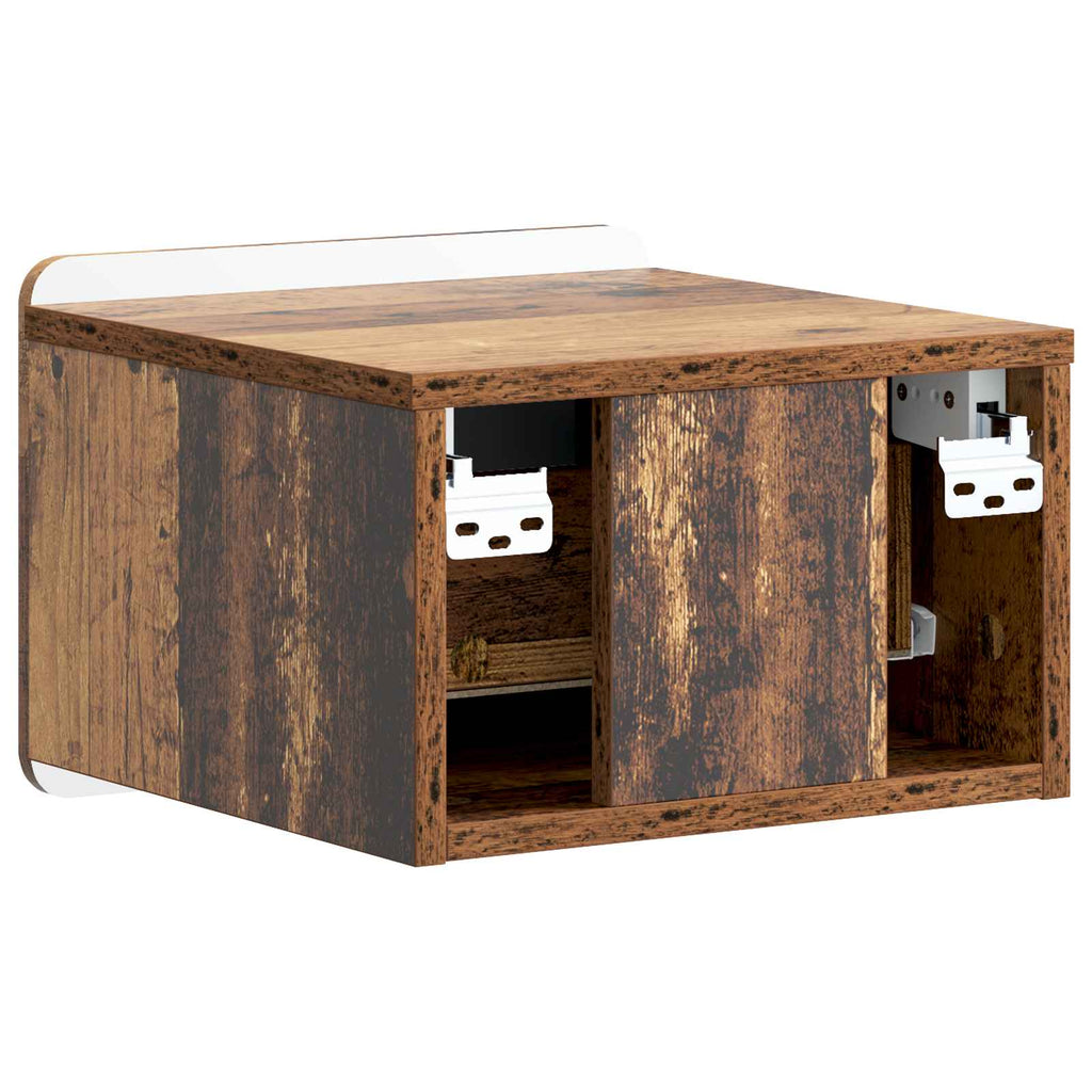 Wandmontierter Nachttisch 2 pcs Altholz 33 x 34,5 x 24 cm