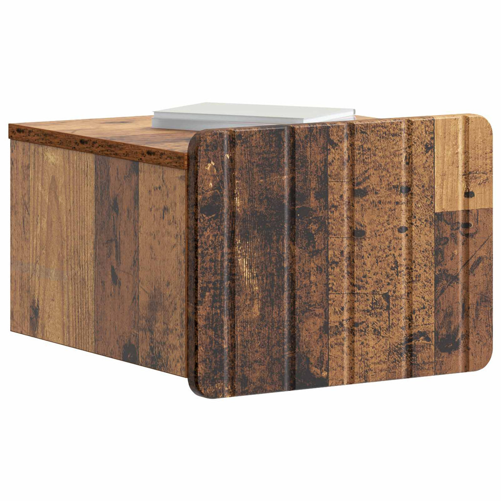 Wandmontierter Nachttisch 2 pcs Altholz 33 x 34,5 x 24 cm