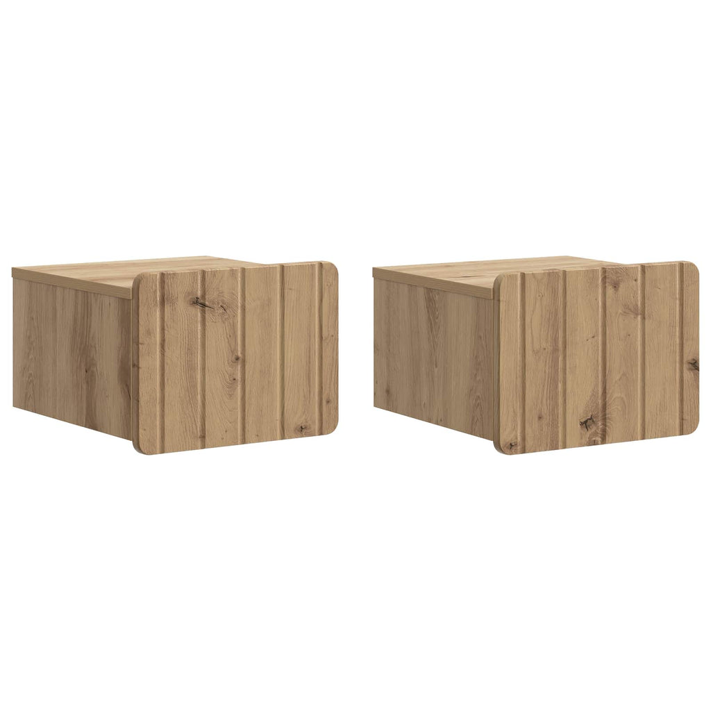 Wandmontierter Nachttisch 2 pcs Artisan-Eiche 33 x 34,5 x 24 cm